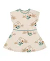 Deux Par Deux Girls' Printed French Terry Dress - Baby In Off-white And Koala