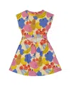 Deux Par Deux Little Girl's Printed French Terry Dress Fruits On Yellow Background