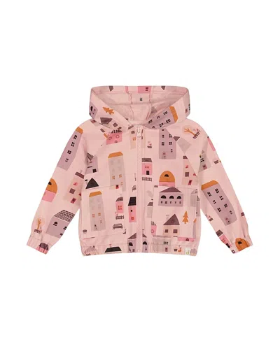 DEUX PAR DEUX DEUX PAR DEUX GIRLS' PRINTED FRENCH TERRY HOODIE CARDIGAN - BABY