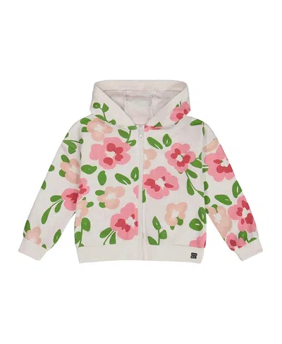 DEUX PAR DEUX DEUX PAR DEUX GIRLS' PRINTED FRENCH TERRY HOODIE CARDIGAN - BIG KID