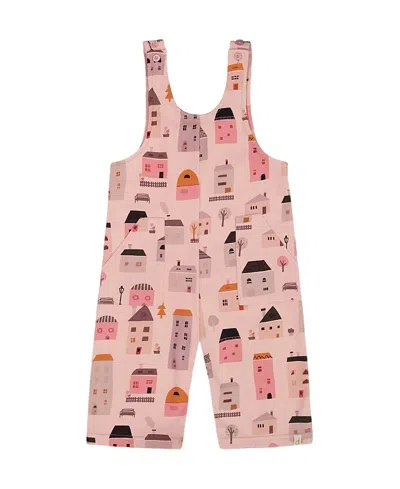 DEUX PAR DEUX DEUX PAR DEUX GIRLS' PRINTED FRENCH TERRY OVERALLS - BIG KID