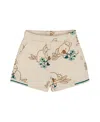 Deux Par Deux Girl's Printed French Terry Short Off-white And Koala In Off-white And Koala