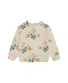 Deux Par Deux Girls' Printed French Terry Sweatshirt - Baby In Off-white And Koala