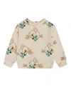Deux Par Deux Girl's Printed French Terry Sweatshirt Off-white And Koala