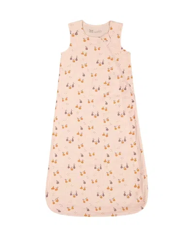 Deux Par Deux Girls' Printed Muslin Sleep Sack - Baby In Peach With Pears Print