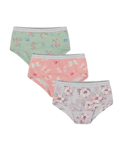 DEUX PAR DEUX DEUX PAR DEUX GIRLS' PRINTED ORGANIC COTTON SHORT UNDERWEAR, SET OF 3 - LITTLE KID, BIG KID