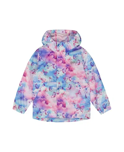 DEUX PAR DEUX DEUX PAR DEUX GIRLS' PRINTED PACKABLE WINDBREAKER BUTTERFLIES ON BACKGROUND - LITTLE KID