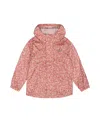 Deux Par Deux Girl's Printed Packable Windbreaker Small White Flowers On Pale Pink In Small White Flowers On Pale Pink