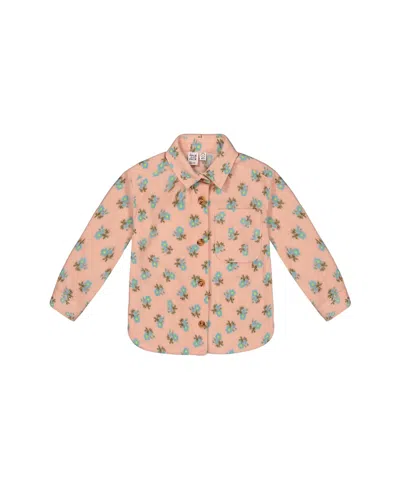 DEUX PAR DEUX DEUX PAR DEUX GIRLS' PRINTED POLAR FLEECE SHIRT WITH FLOWERS - BIG KID