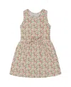 Deux Par Deux Girls' Printed Ribbed Dress With Waist Tie Small Flowers- Little Kid In Small Flowers On White Background