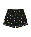 Deux Par Deux Girl's Printed Short Black And Multicolored Gummies In Black And Multicolored Gummies