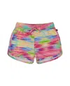 Deux Par Deux Girl's Printed Swim Shorts Multicolored In Multicolored