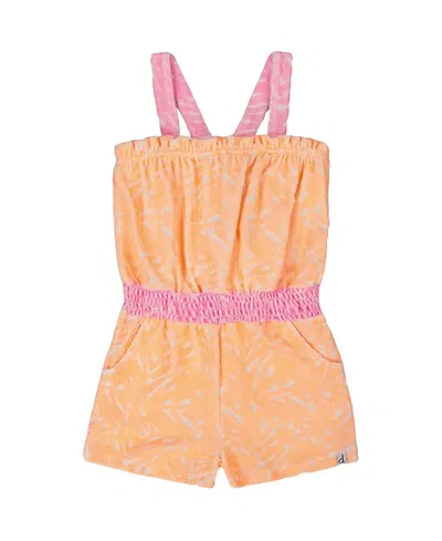DEUX PAR DEUX DEUX PAR DEUX GIRLS' PRINTED TERRY CLOTH ROMPER - BIG KID