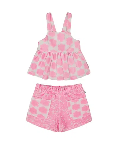 DEUX PAR DEUX DEUX PAR DEUX GIRLS' PRINTED TERRY TANK TOP AND SHORTS SET - LITTLE KID