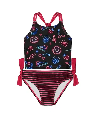 DEUX PAR DEUX DEUX PAR DEUX GIRLS' PRINTED TWO-PIECE SWIMSUIT - LITTLE KID