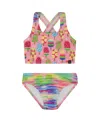 Deux Par Deux Little Girl's Printed Two-piece Swimsuit Multicolored In Multicolored