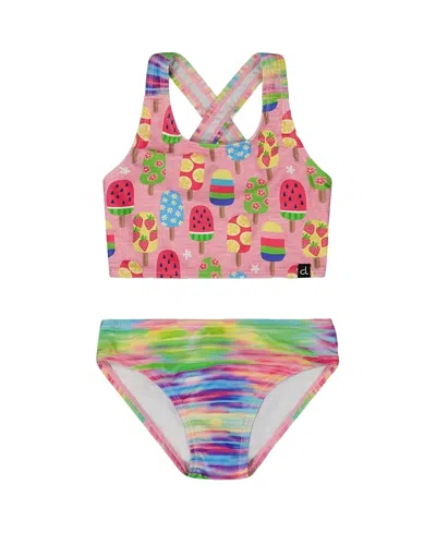 DEUX PAR DEUX DEUX PAR DEUX GIRLS' PRINTED TWO-PIECE SWIMSUIT - LITTLE KID