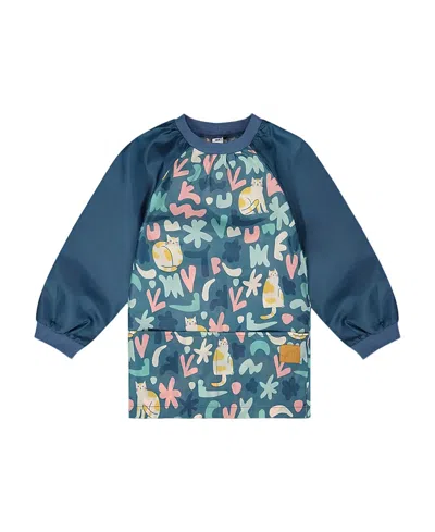 Deux Par Deux Girls' School Apron - Little Kid In Blue
