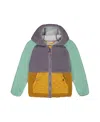 Deux Par Deux Girl's Mid-season Colorblock Jacket Lilac, Pale Turquoise, And Yellow In Lilac/pale Turquoise/and Yellow