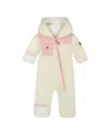 Deux Par Deux Baby Girl's Baby One-piece Mid-season Outerwear Off-white And Pale Pink In Off-white And Pale Pink