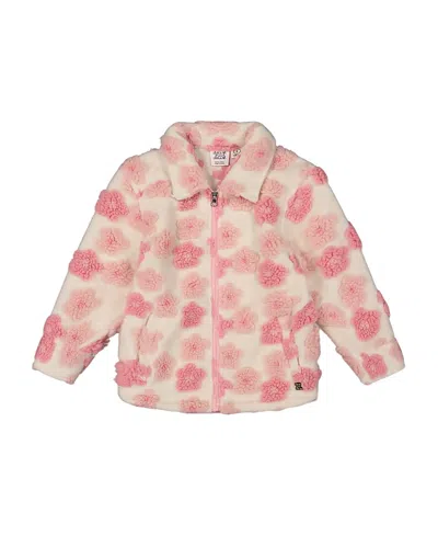 Deux Par Deux Girls' Sherpa Overshirt - Big Kid In Pink