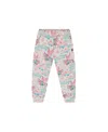 Deux Par Deux Girl's Shiny French Terry Sweatpants Gray Mix Printed Unicorn In Printed Angel Unicorns