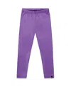 Deux Par Deux Girls' Shiny Stretch Leggings - Little Kid In Purple