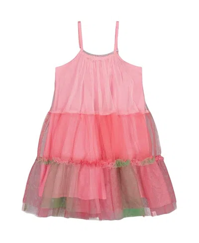 DEUX PAR DEUX DEUX PAR DEUX GIRLS' SLEEVELESS COLOR BLOCK TULLE DRESS - LITTLE KID