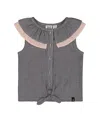 DEUX PAR DEUX DEUX PAR DEUX GIRLS' SLEEVELESS TOP WITH FRONT TIE - LITTLE KID