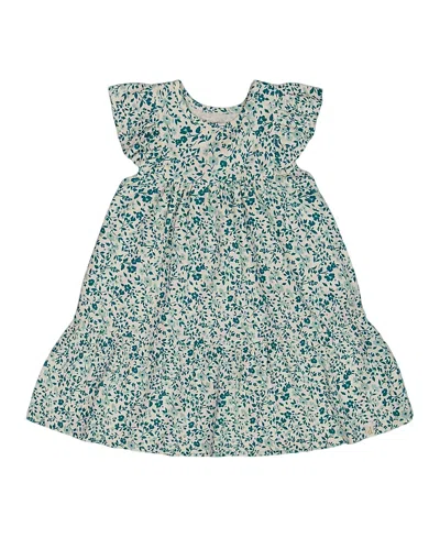 DEUX PAR DEUX DEUX PAR DEUX GIRLS' SMALL FLOWERS PRINTED ORGANIC COTTON DRESS - LITTLE KID