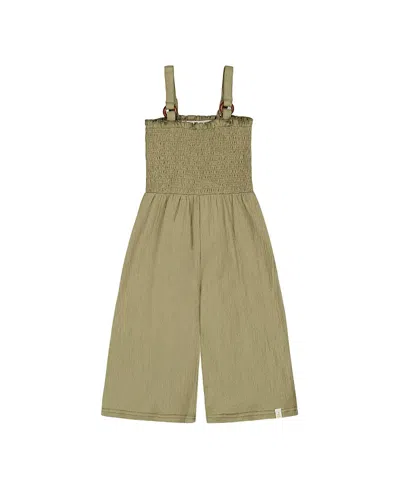 Deux Par Deux Girls' Smocked Crinkle Jersey Jumpsuit - Little Kid