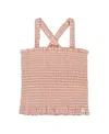 Deux Par Deux Girls' Smocked Tank Top - Big Kid In Pink