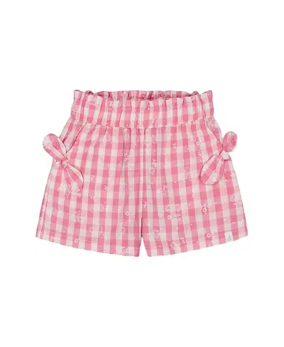 DEUX PAR DEUX DEUX PAR DEUX GIRLS' SMOCKED WAIST SHORT WITH KNOTS AND CHECKS - BIG KID
