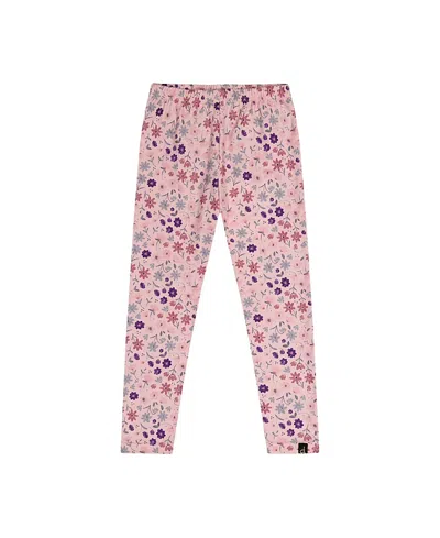 Deux Par Deux Kids'  Soft Elastic Waistband Allover Daisies Leggings In Animal Print