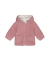 Deux Par Deux Girls' Soft Fleece Hooded Zip Jacket Woodrose - Baby In Woodrose