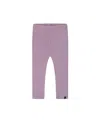 Deux Par Deux Little Girl's Super Soft Rib Leggings Blue Lilac In Mellow Mauve