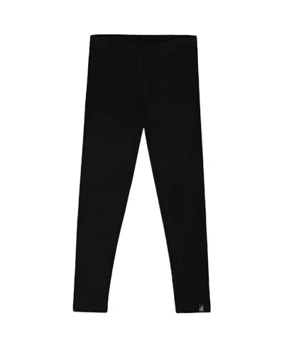 Deux Par Deux Girls' Super Soft Ribbed Leggings - Big Kid In Black
