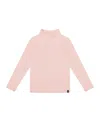 Deux Par Deux Girl's Super Soft Brushed Mock Neck Top Pink Lavender In Pink