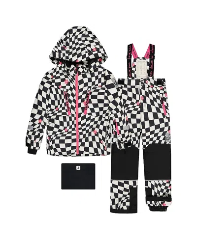 Deux Par Deux Kids'  Girls' Teknik Expandable Sleeve Fleece Lined Two Piece Jacket & Pants Snowsuit - Littl In Black