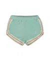 Deux Par Deux Girls' Terry Cloth Short - Baby In Turquoise And Beige