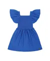 Deux Par Deux Girls' Textured Smocked Dress - Little Kid In Royal Blue