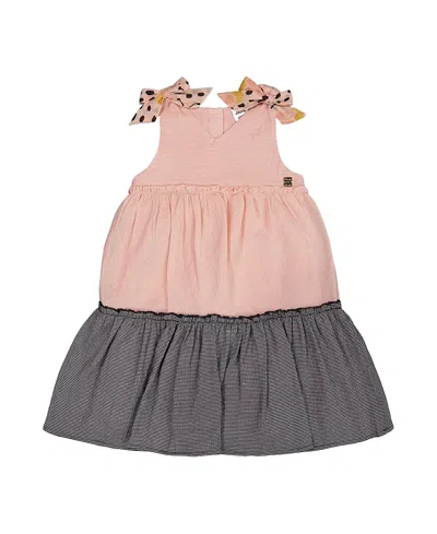 DEUX PAR DEUX DEUX PAR DEUX GIRLS' TIERED DRESS WITH BOWS - BIG KID