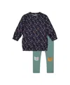 Deux Par Deux Girls' Tunic And Leggings Set - Baby In Blue