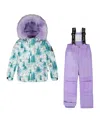 Deux Par Deux Girls' Two-piece Discover Snowsuit - Little Kid, Big Kid In Green