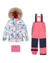 Deux Par Deux Girl Two-piece Play Snowsuit With Jacket In Black