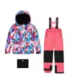Deux Par Deux Girls' Two-piece Play Snowsuit Jacket - Big Kid In Multi