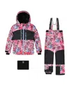 Deux Par Deux Girls' Two-piece Teknik Snowsuit Leopard And Zebra - Little Kid, Big Kid In Black
