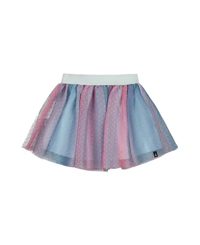 Deux Par Deux Girls' Vertical Striped Tulle Skirt - Little Kid In Multicolor Print Stripe