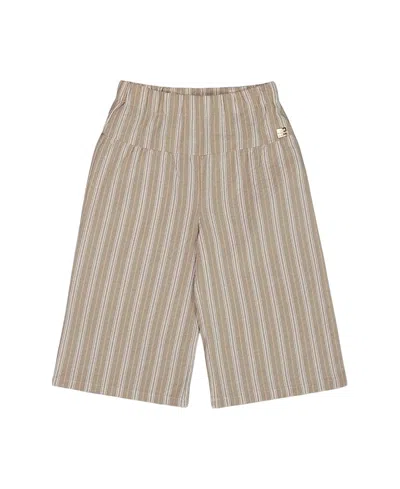 DEUX PAR DEUX DEUX PAR DEUX GIRLS' WIDE LEG CAPRI LINEN STRIPED PANT - BIG KID