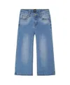 Deux Par Deux Little Girl's Wide Leg Jeans Denim Blue In Denim Blue